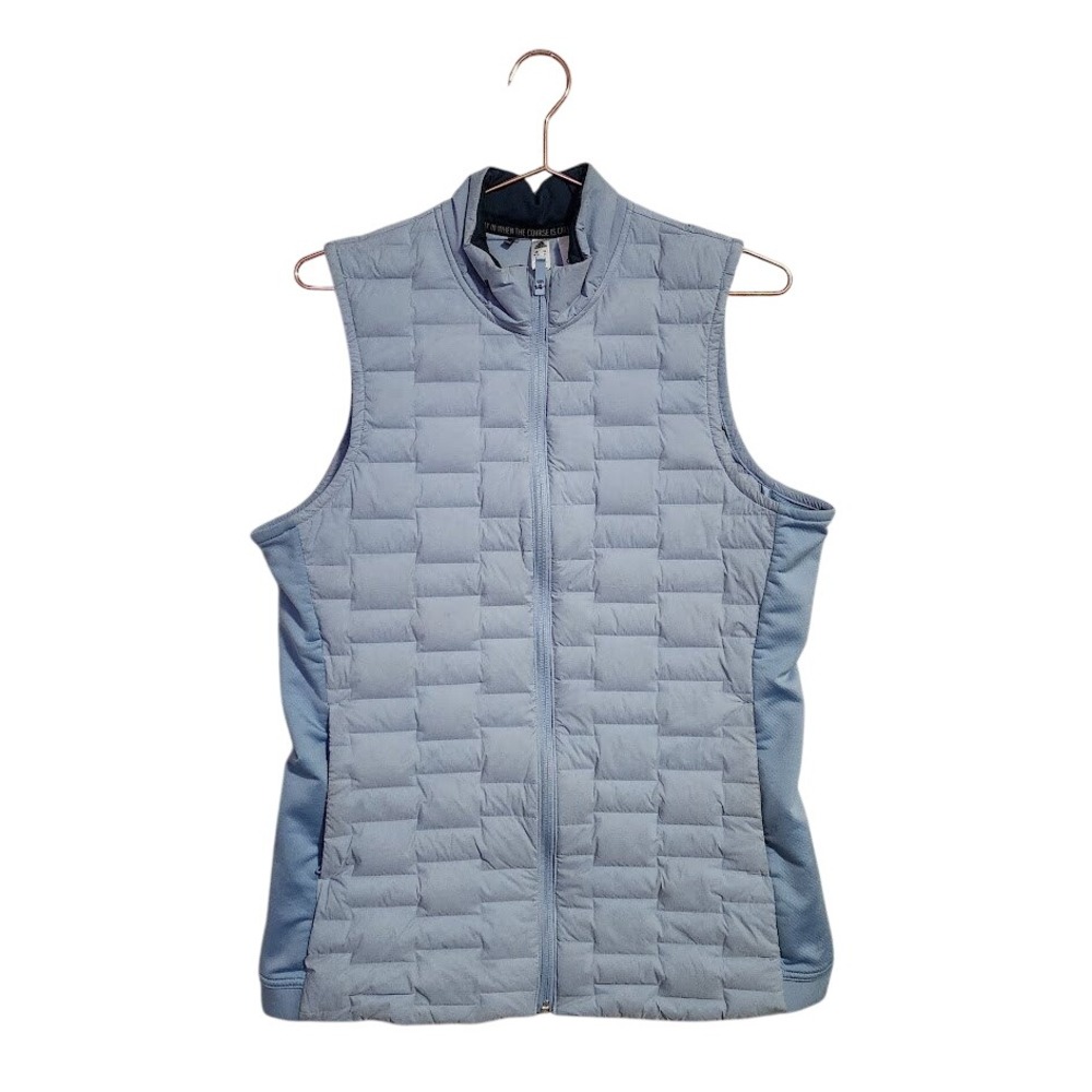 ADIDAS Frostguard Padded Puffer Golf Vest Light Blue Preppy Pickleball M